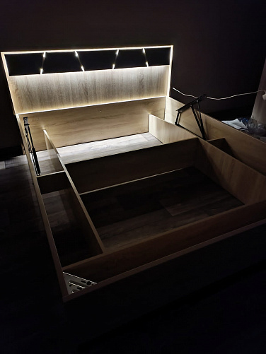 Изображение Кровать с подъемным механизмом "Дюна" 16 ПМ с подсветкой